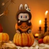 Pop Mart Labubu Happy Halloween Party Series-Sitting Pumpkin Vinyl Plush Pendant